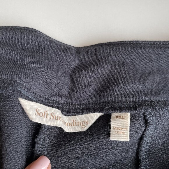 Soft Surroundings Straight Leg Crop Pull On Pants Size PXL Black French Terry - Picture 8 of 14